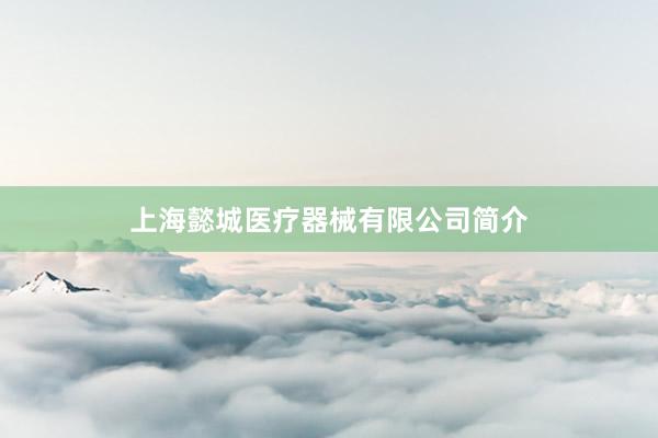 上海懿城医疗器械有限公司简介